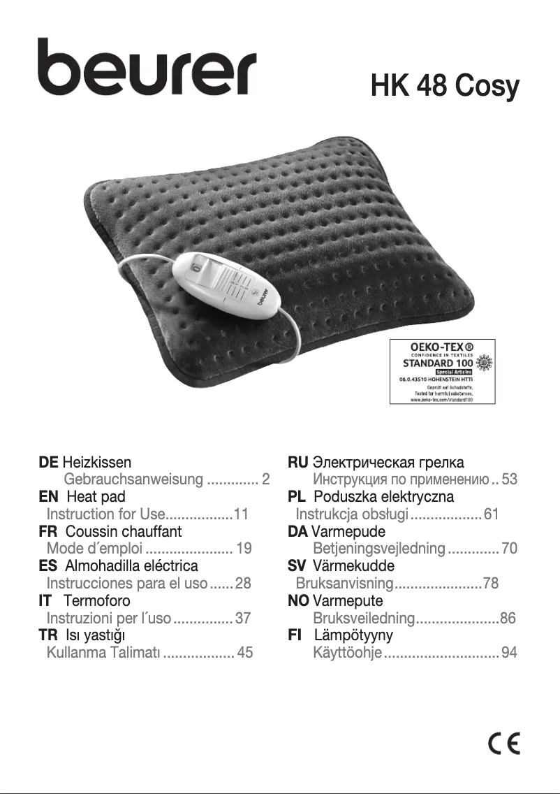 Page 1 de la notice Manuel utilisateur Beurer HK 48 Cosy