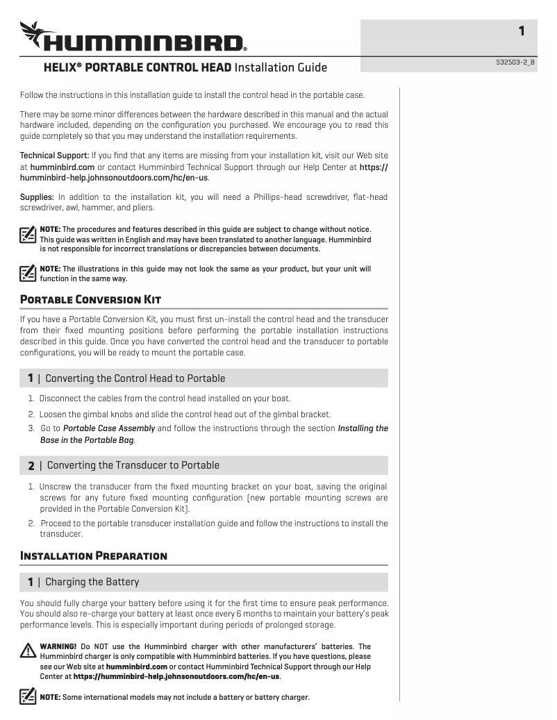 Imagen de la primera página del manual del dispositivo ICE HELIX 7 CHIRP GPS G2 (2017 Model)