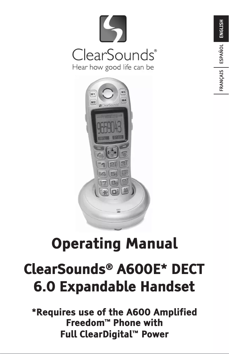 Página 1 del manual Manual de usuario Clear Sounds A600E