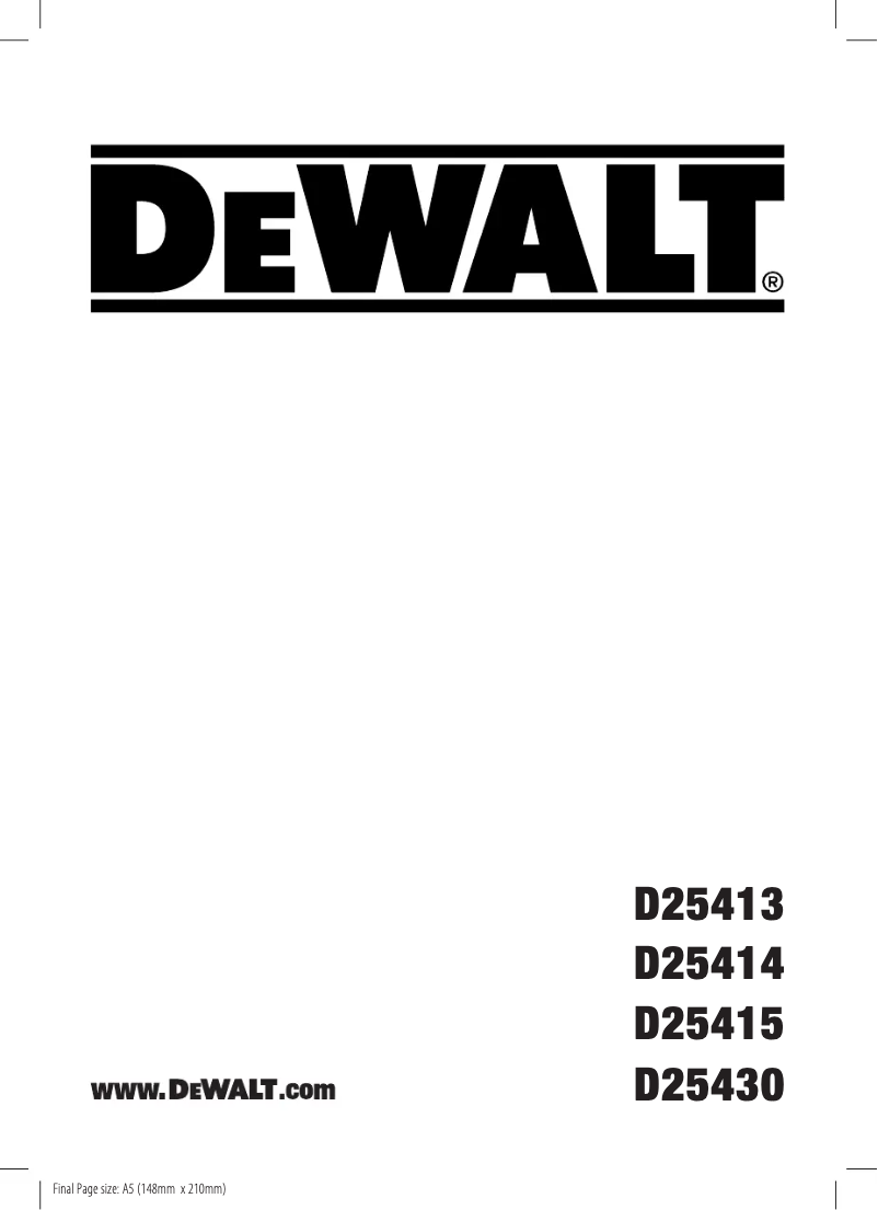 Page 1 de la notice Manuel utilisateur DeWalt D25414