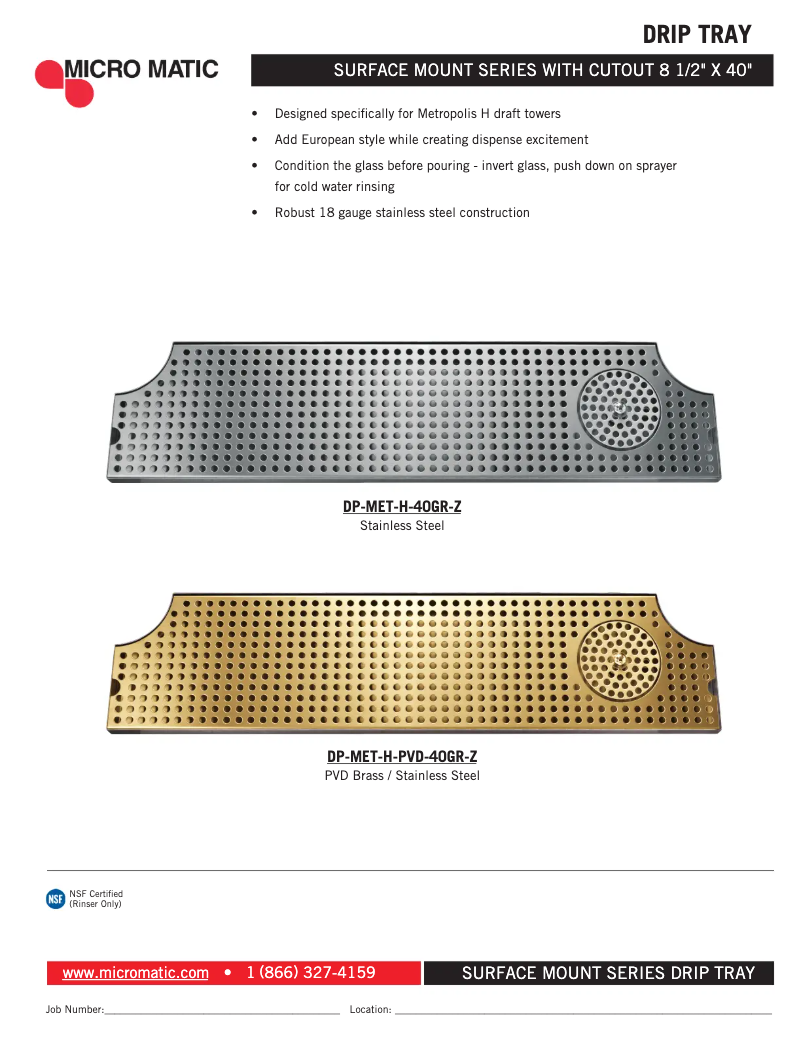 Image de la première page du manuel de l'appareil DP-MET-H-40GR-Z
