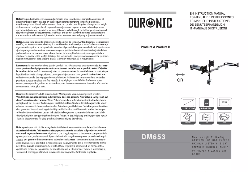 Page 1 de la notice Manuel utilisateur Duronic DM653