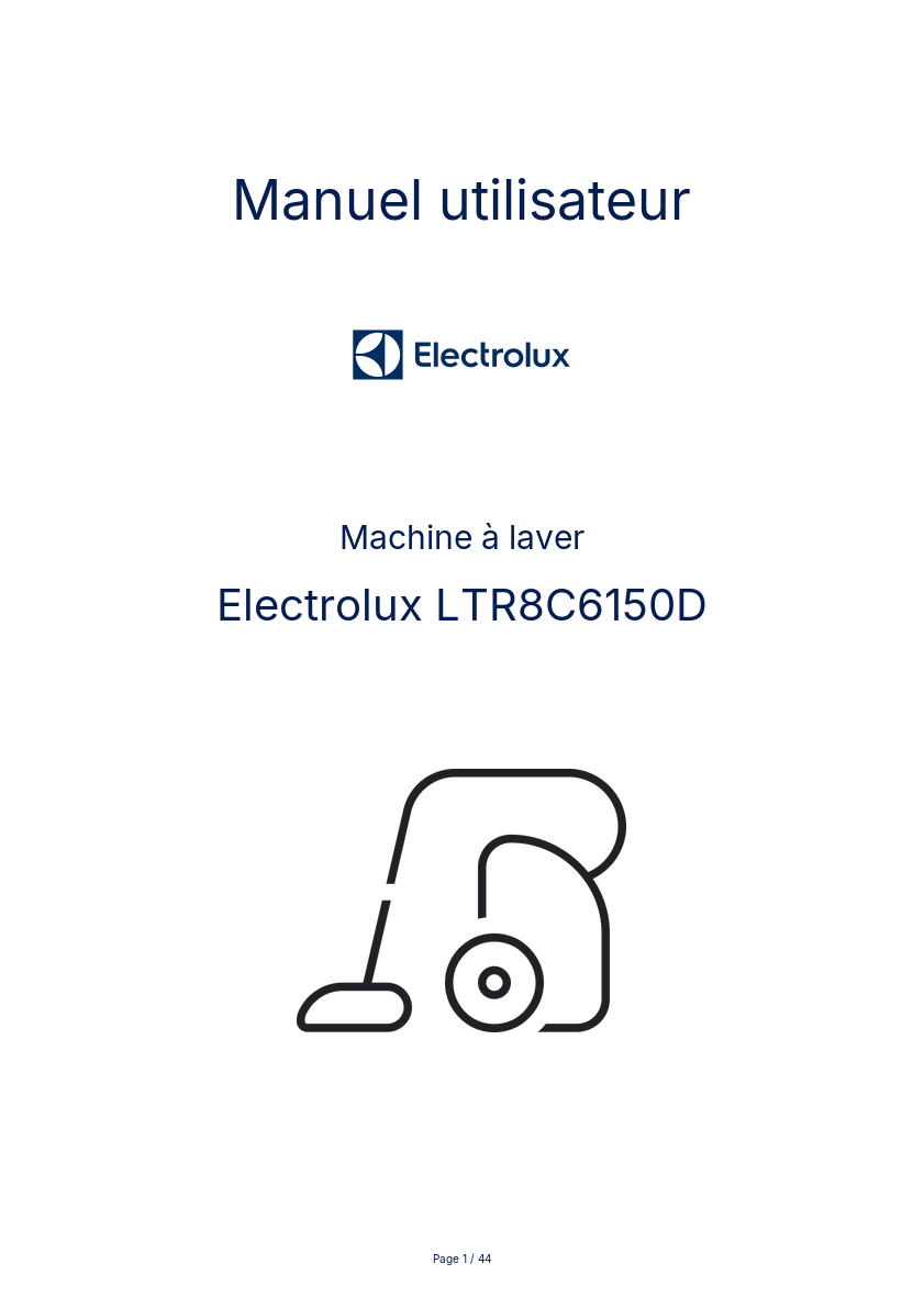 Image de la première page du manuel de l'appareil LTR8C6150D
