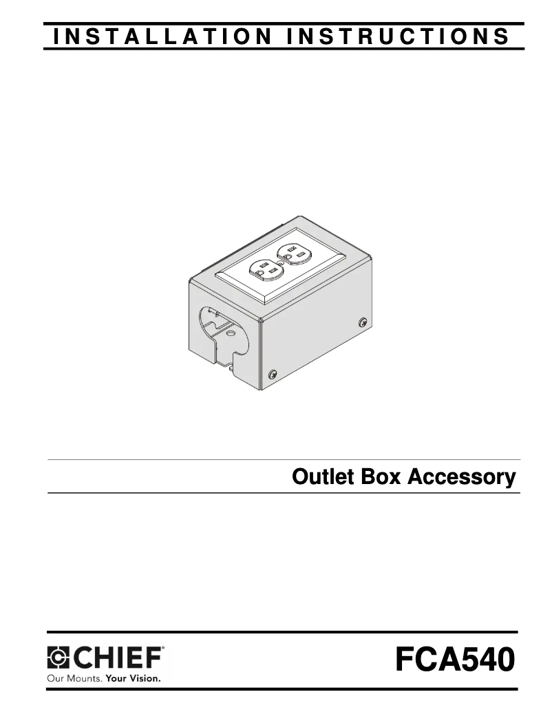 Page n°1 - Manuel utilisateur Chief FCA540