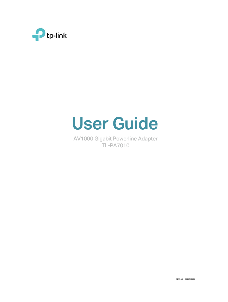 Page 1 de la notice Manuel utilisateur TP-Link AV1000