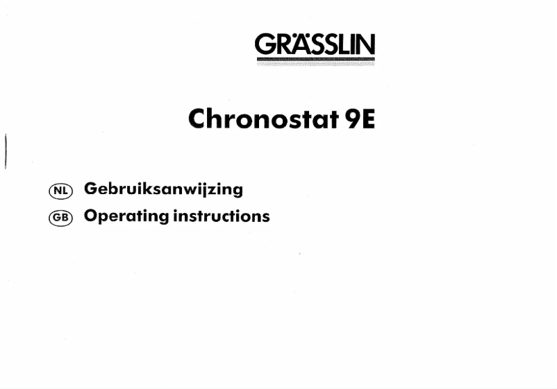 Image de la première page du manuel de l'appareil Chronostat 9E