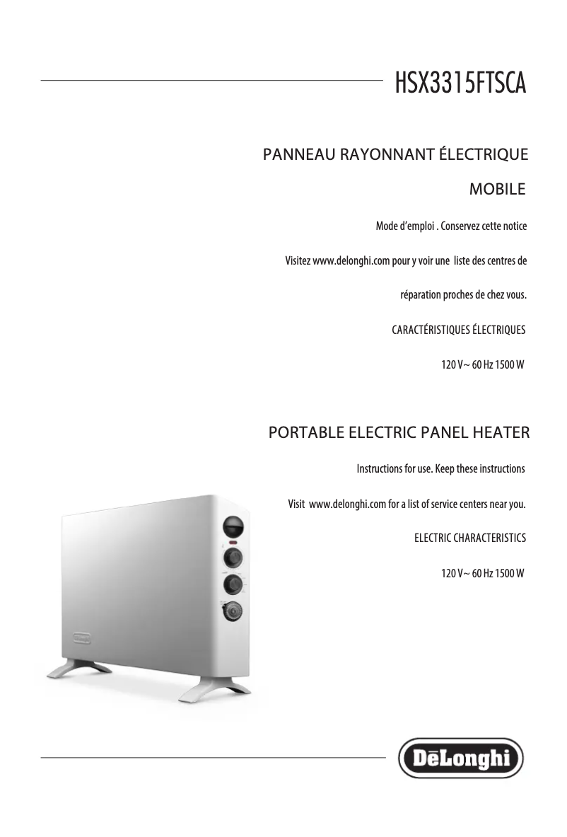 Image de la première page du manuel de l'appareil SlimStyle HSX3315FTSCA