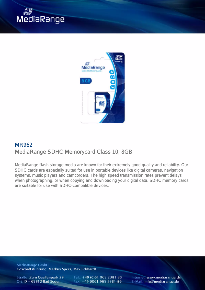 Page 1 de la notice Manuel utilisateur MediaRange MR962