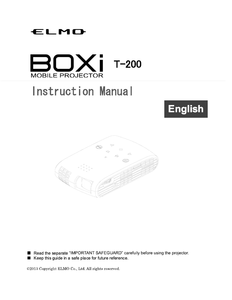 Page n°1 - Manuel utilisateur Elmo BOXi T-200