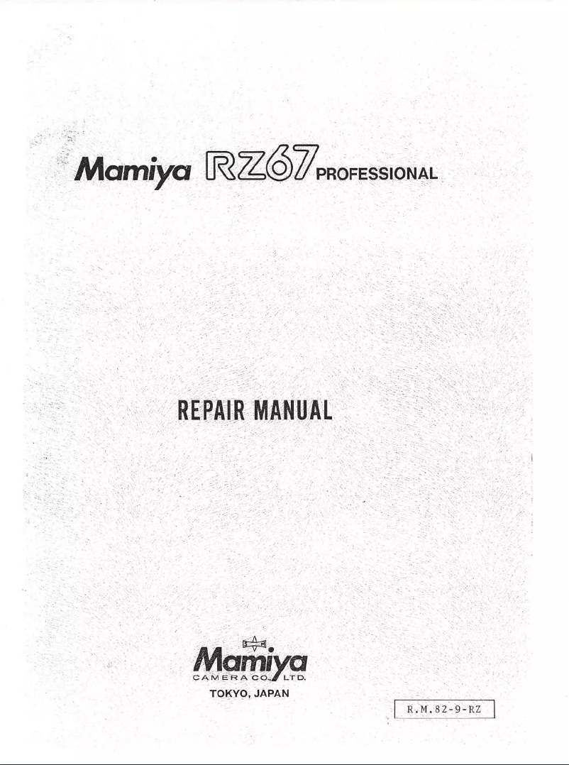 Page n°1 - Manuel utilisateur Mamiya RZ67 Pro