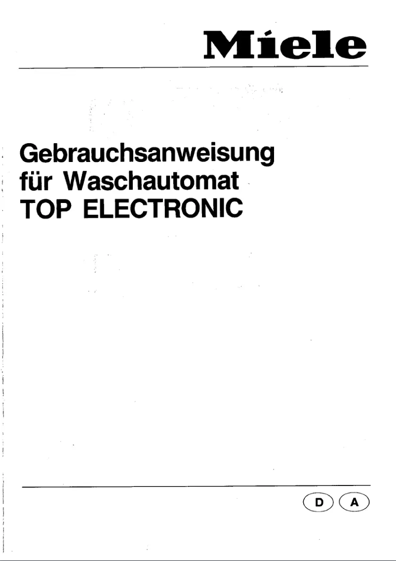 Page n°1 - Manuel utilisateur Miele TOP Electronic W719