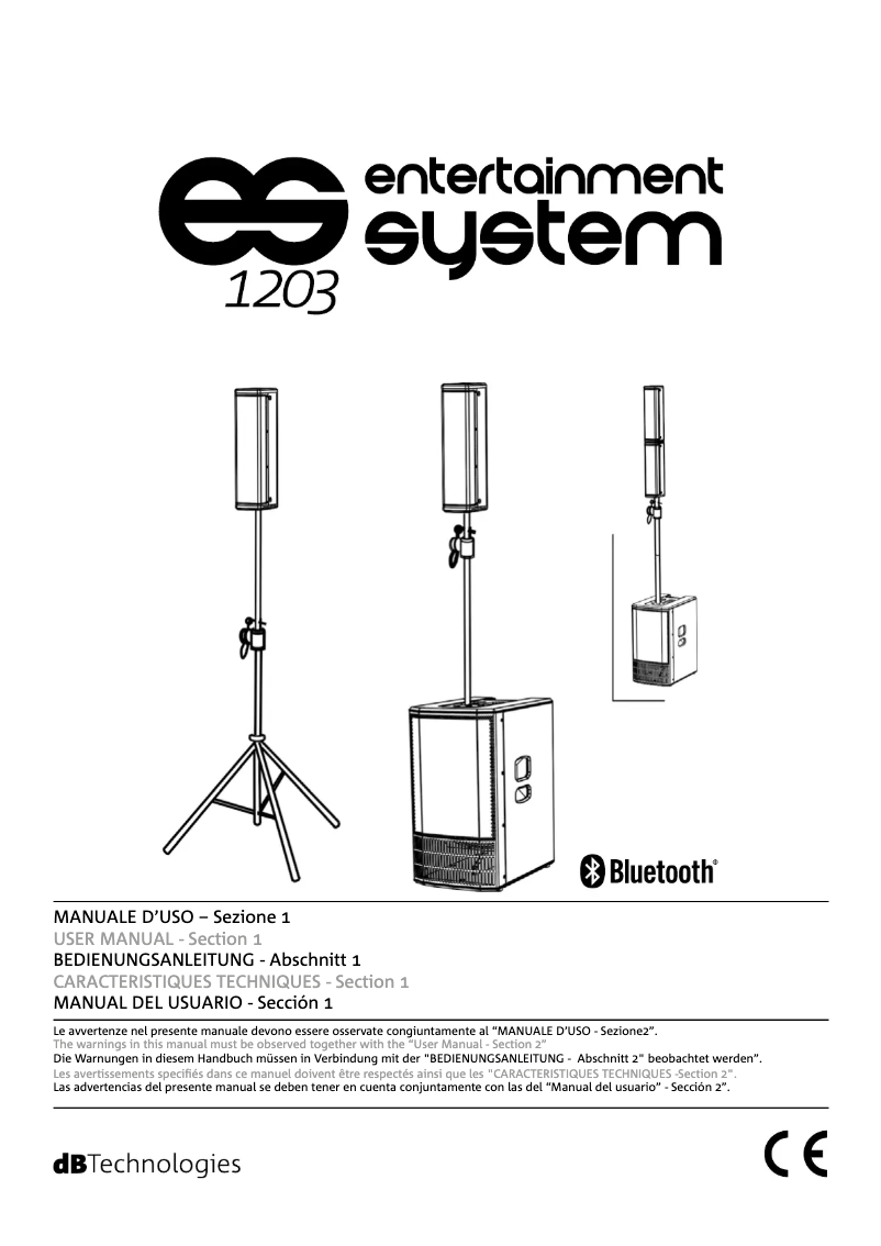 Page 1 de la notice Manuel utilisateur DB Technologies es1203