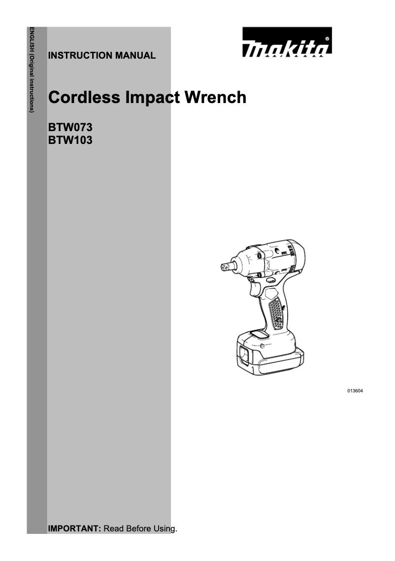 Image de la première page du manuel de l'appareil BTW073Z