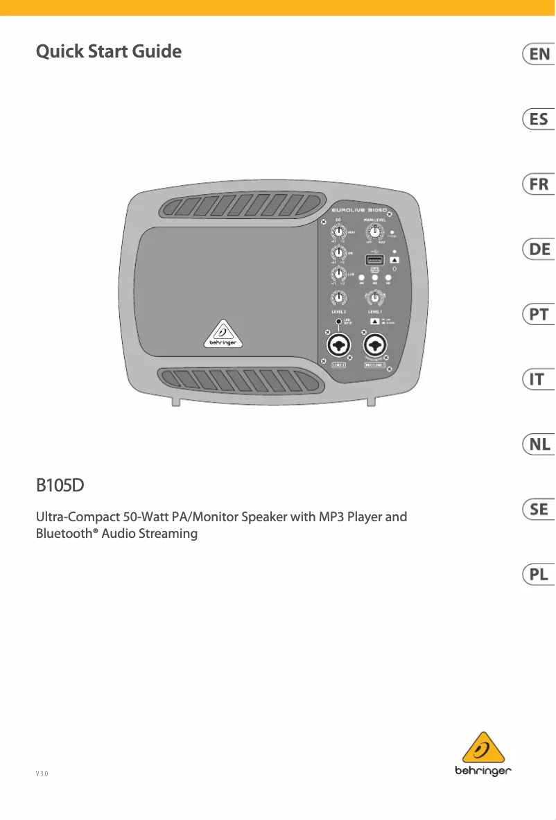 Página 1 del manual Manual de usuario Behringer Eurolive B105D