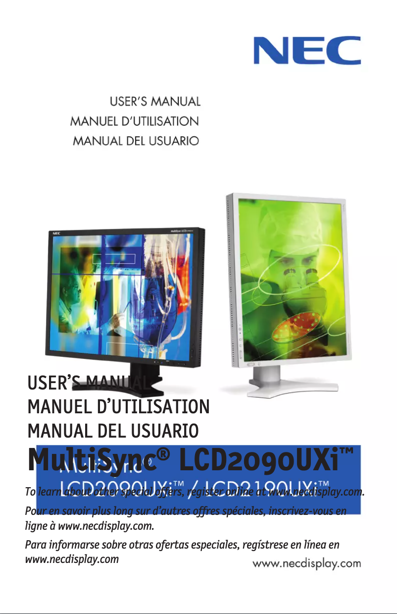 Página 1 del manual Manual de usuario NEC MultiSync LCD2190UXi