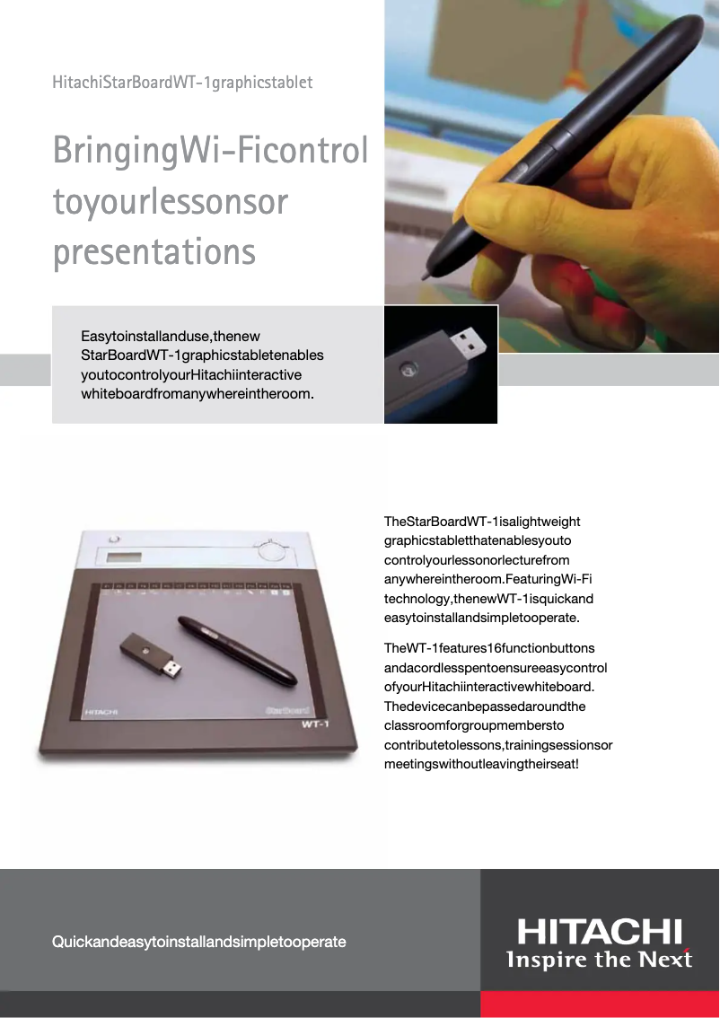 Page n°1 - Brochure Hitachi StarBoard WT-1