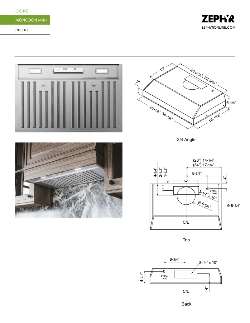 Page n°1 - Fiche technique Zephyr Monsoon Mini AK9134BS