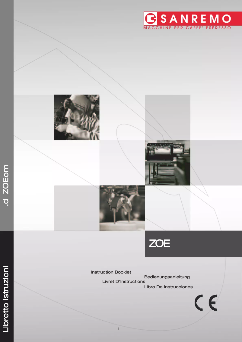 Page n°1 - Manuel utilisateur Sanremo Zoe