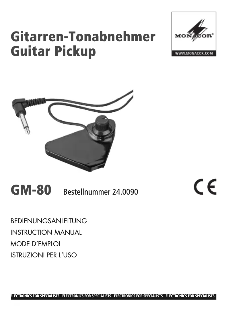 Page n°1 - Manuel utilisateur Monacor GM-80