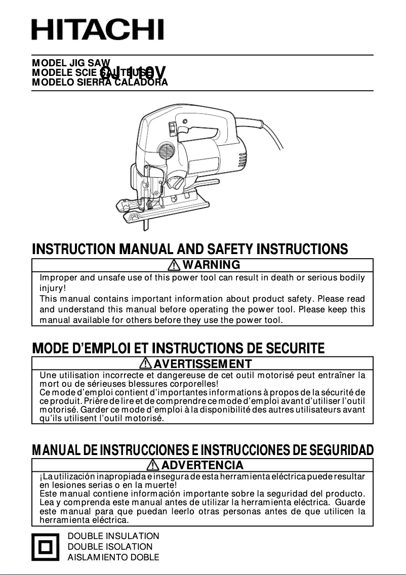 Page n°1 - Manuel utilisateur Hitachi CJ 110V