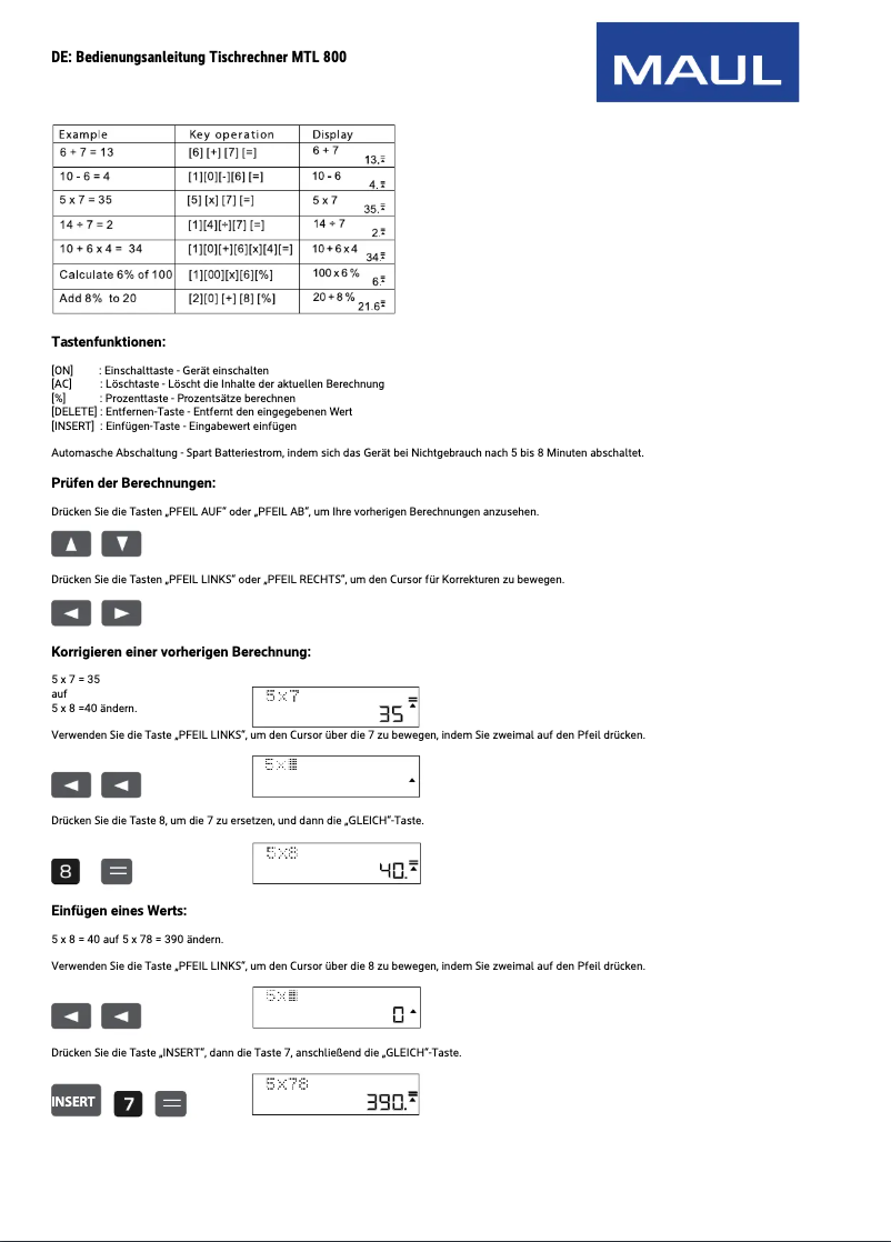 Image de la première page du manuel de l'appareil MTL 800