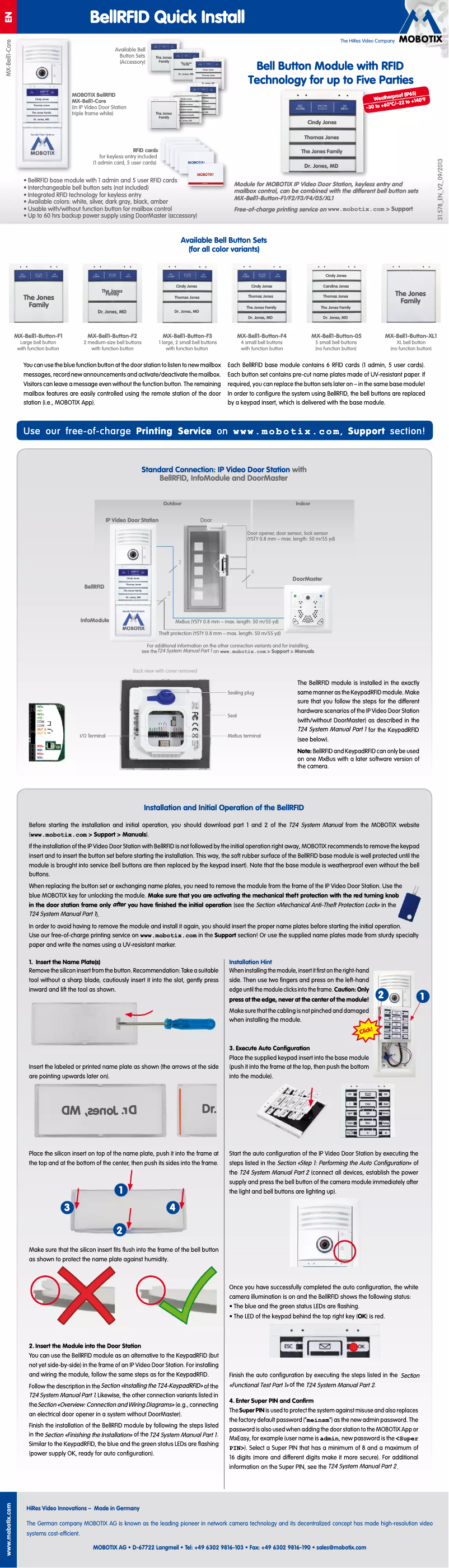 Page n°1 - Manuel utilisateur Mobotix MX-Bell1-Button-F2