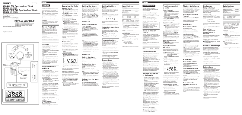 Page n°1 - Manuel utilisateur Sony ICF-C793