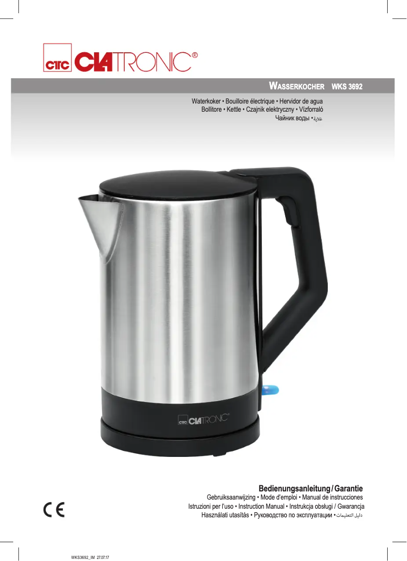 Page 1 de la notice Manuel utilisateur Clatronic WKS 3692