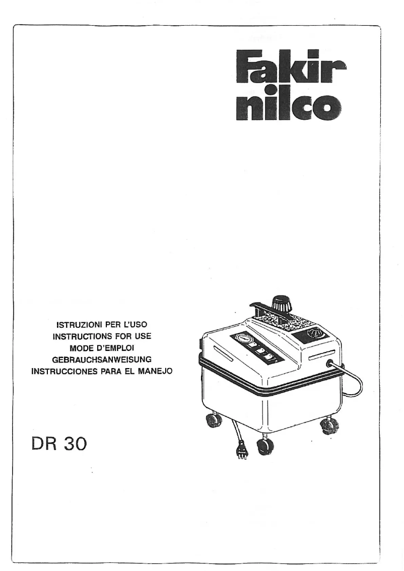 Page 1 de la notice Manuel utilisateur Fakir Nilco DR 30