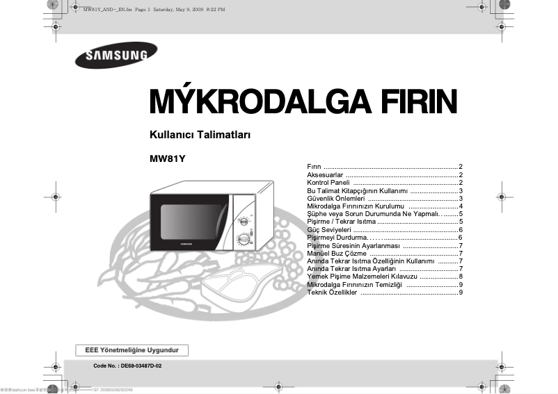 Page n°1 - Manuel utilisateur Samsung MW81Y-WP