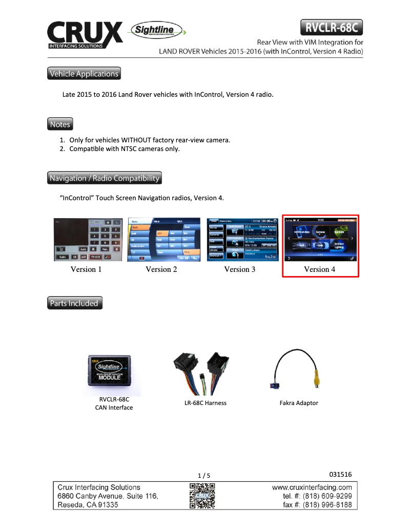 Image de la première page du manuel de l'appareil RVCLR-68C