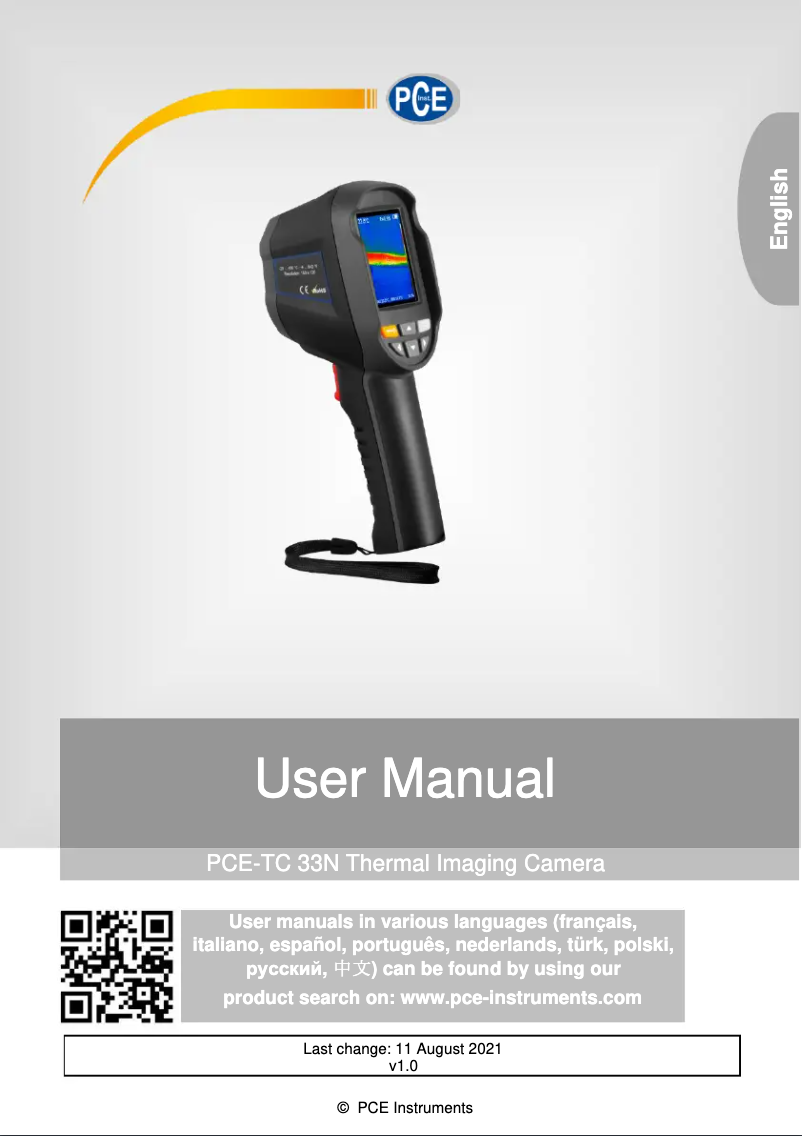 Página 1 del manual Manual de usuario PCE Instruments PCE-TC 33N