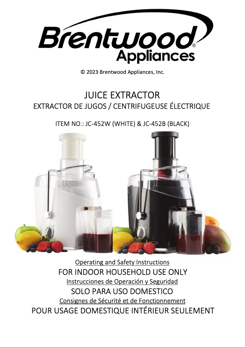 First page image of the manual for JC-452W