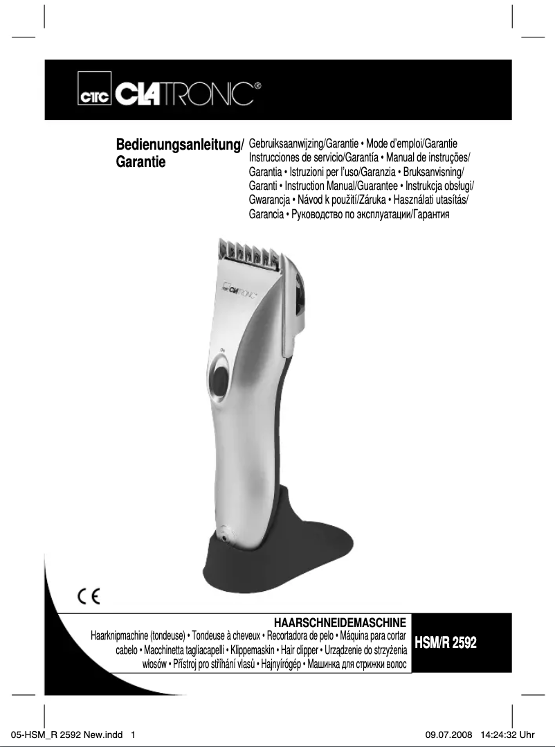 Page 1 de la notice Manuel utilisateur Clatronic HSM R 2592