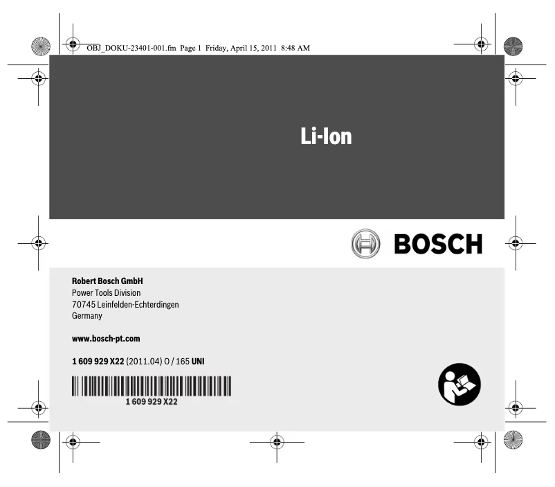 Image de la première page du manuel de l'appareil GBA 14.4 V 2.0 Ah