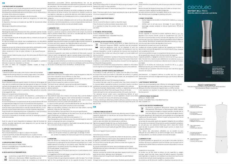 Image de la première page du manuel de l'appareil InstantMill Press