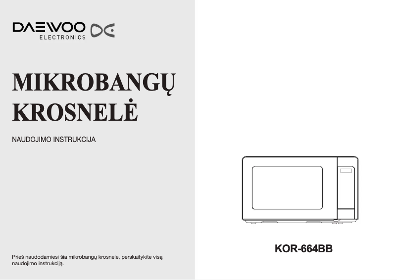 Image de la première page du manuel de l'appareil KOR-664BB