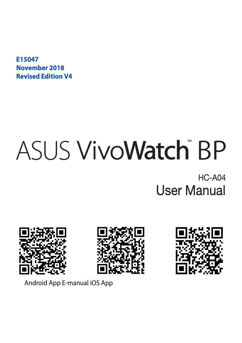 Page 1 de la notice Manuel utilisateur Asus VivoWatch BP