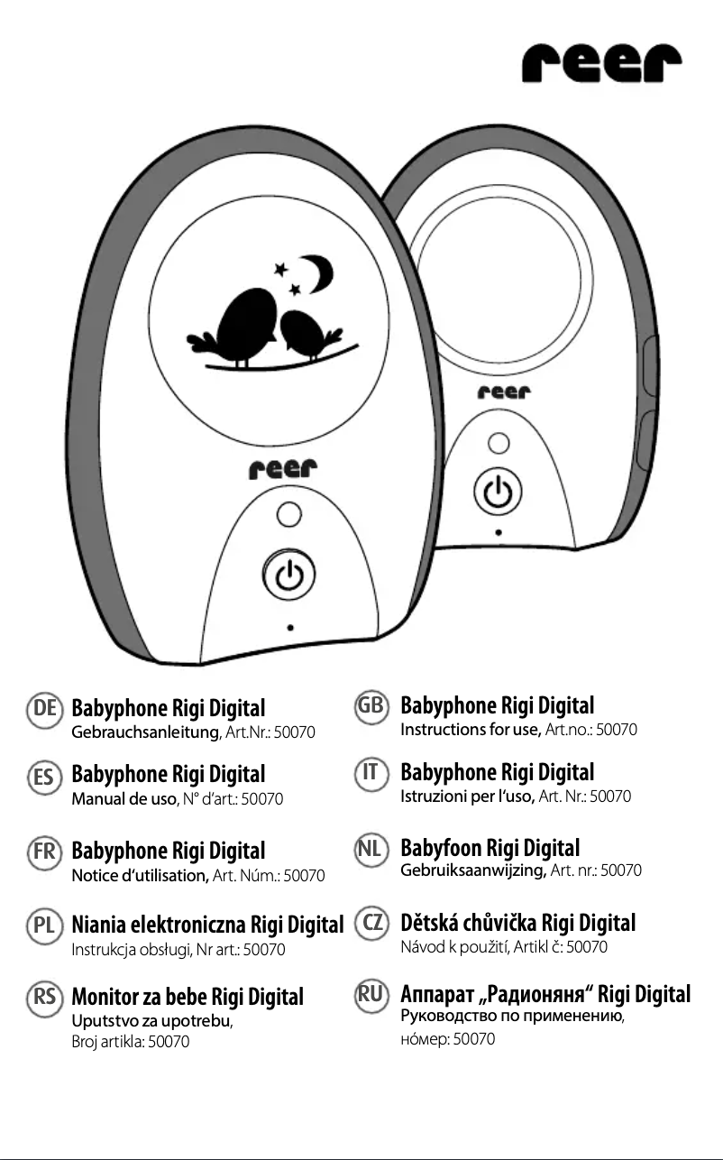 Page n°1 - Manuel utilisateur Reer Rigi 50070