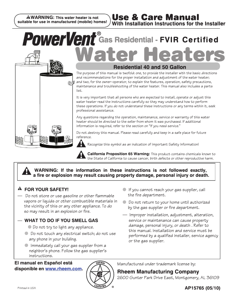 Page 1 de la notice Guide d'installation GE GP50T06PVT