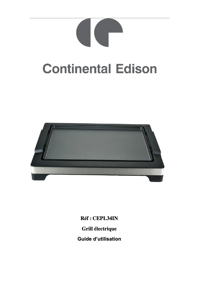 Page 1 de la notice Manuel utilisateur Continental Edison CEPL34IN