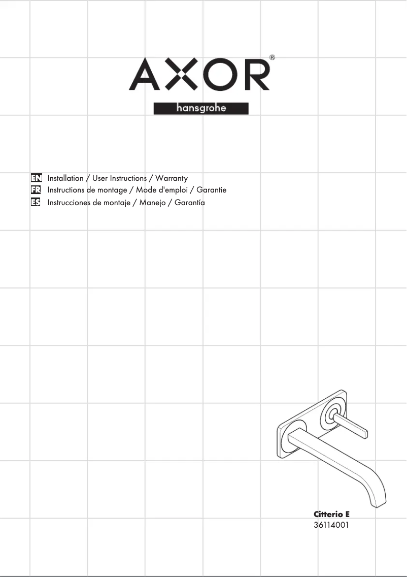 Page n°1 - Manuel utilisateur Axor Citterio E 36114001