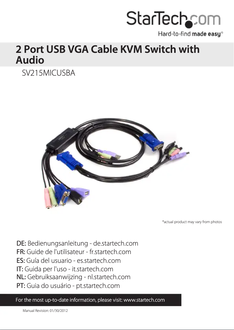 Page 1 de la notice Manuel utilisateur StarTech.com SV215MICUSBA
