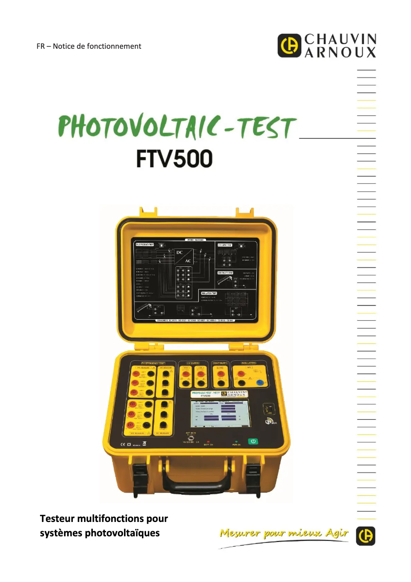Image de la première page du manuel de l'appareil FTV500