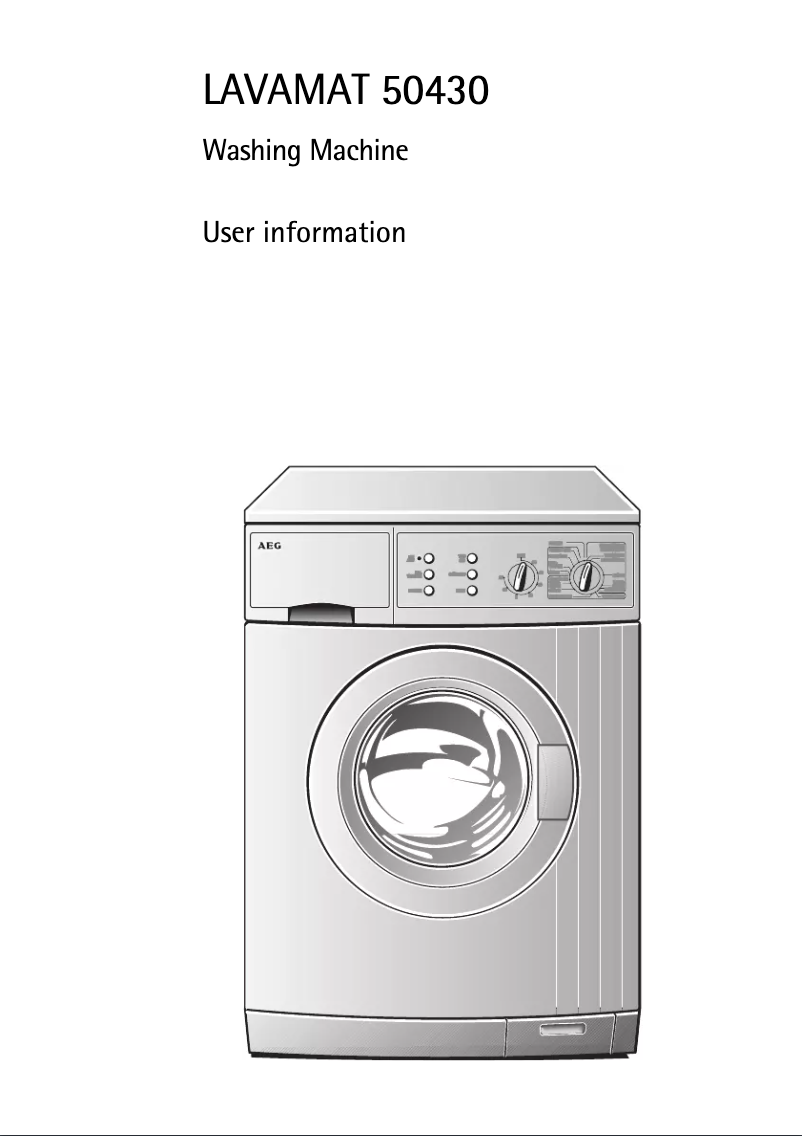 Page 1 de la notice Manuel utilisateur AEG Lavamat 50430