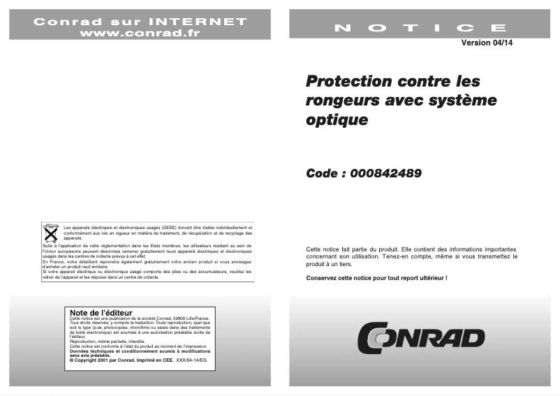 Page n°1 - Manuel utilisateur SecoRüt 90125