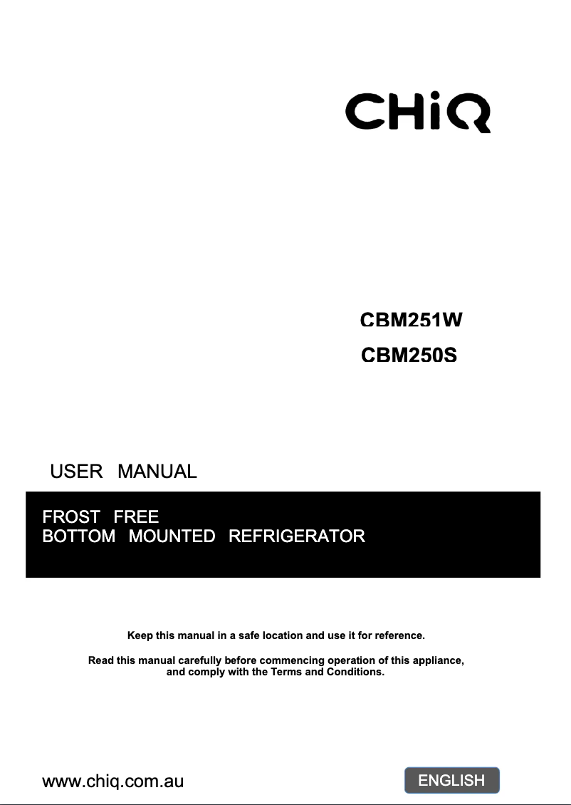 Page n°1 - Manuel utilisateur CHiQ CBM250S