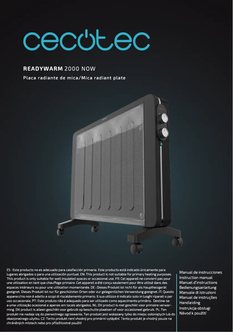 Page 1 de la notice Manuel utilisateur Cecotec Ready Warm 2000 Now