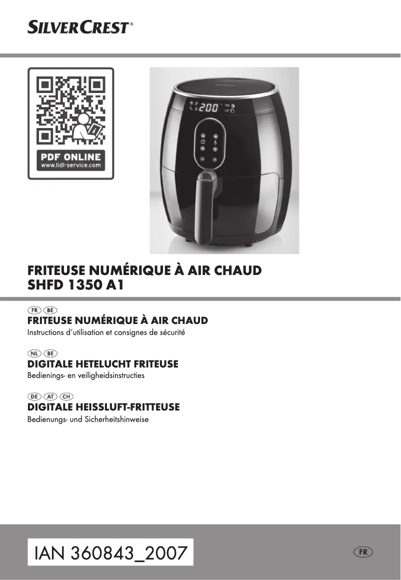 Page 1 de la notice Manuel utilisateur SilverCrest SHFD 1350 A1