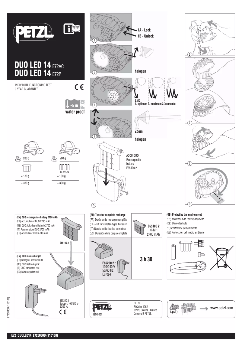 Página 1 del manual Manual de usuario Petzl Duo LED 14